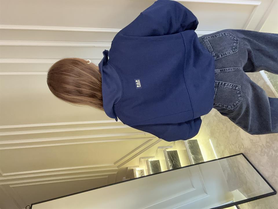 Lacivert Yarım Fermuarlı Sweatshirt