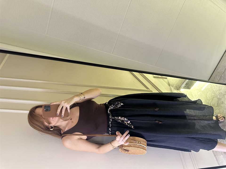 Leopar Bağlama Detaylı Etek