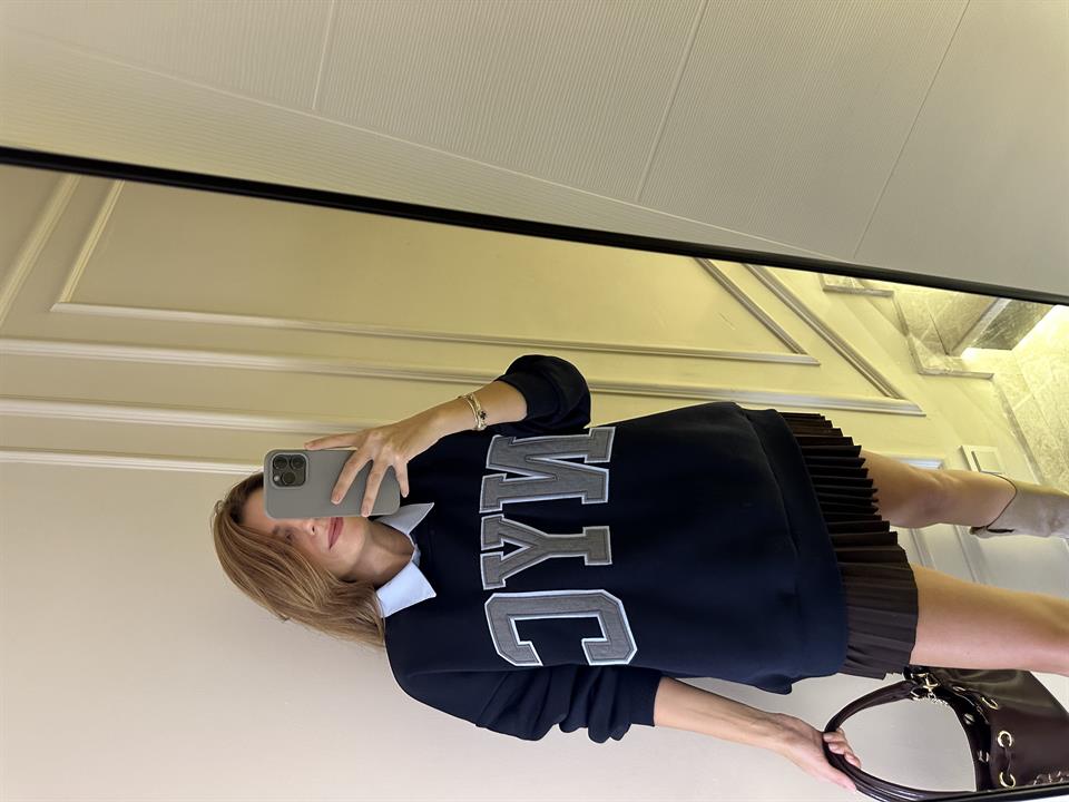 NYC Gömlek Yaka Detay Sweatshirt