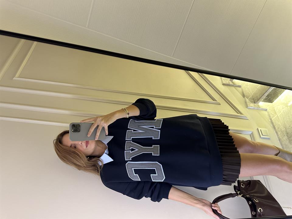 NYC Gömlek Yaka Detay Sweatshirt