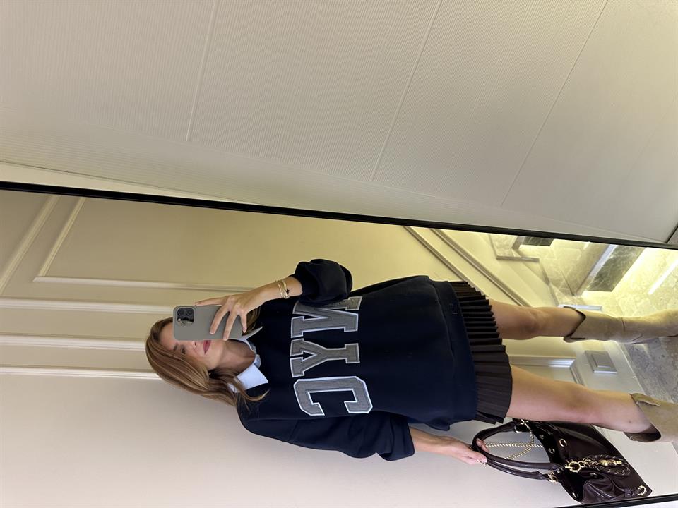 NYC Gömlek Yaka Detay Sweatshirt