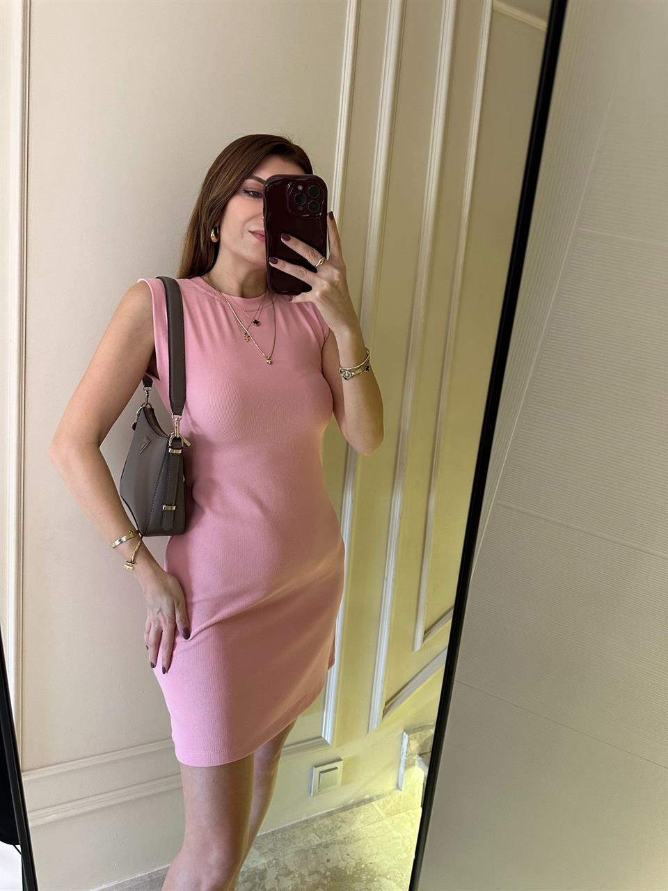 Pembe Ottoman Kumaş Elbise