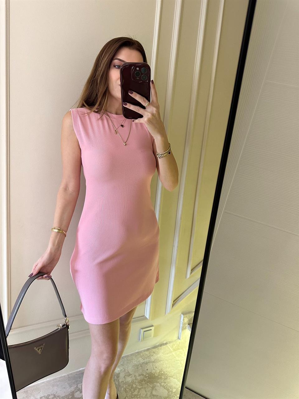 Pembe Ottoman Kumaş Elbise