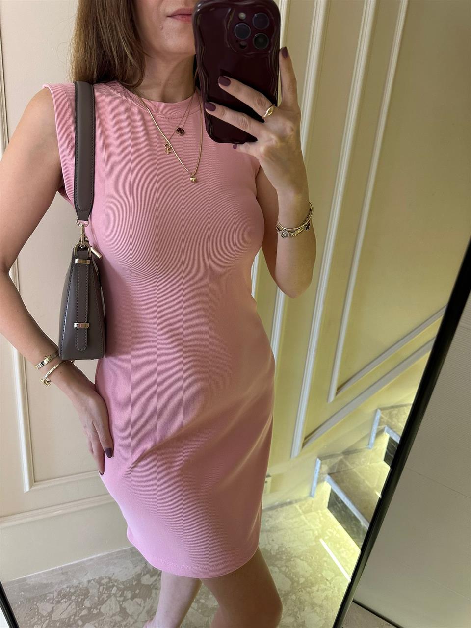 Pembe Ottoman Kumaş Elbise