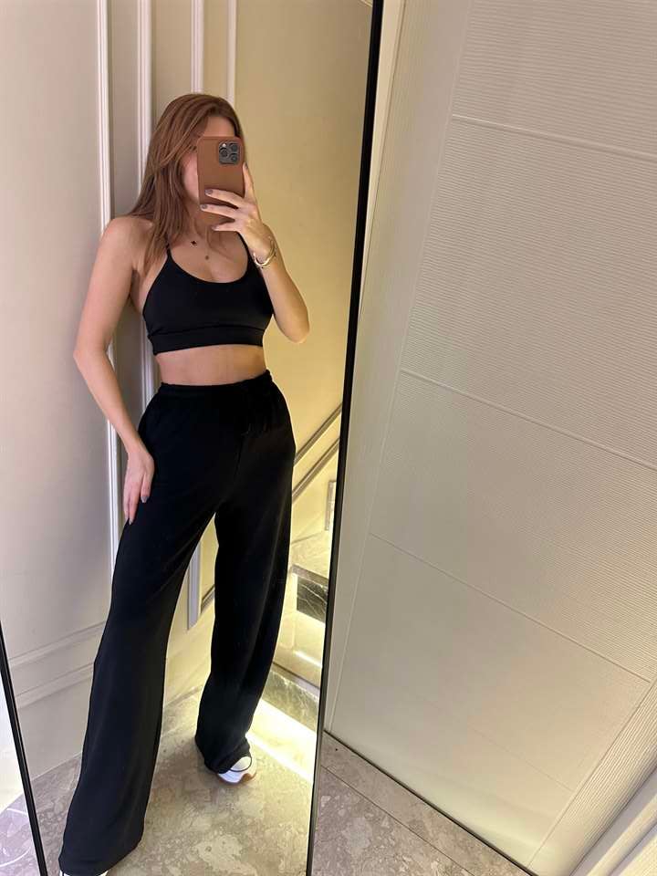 Petek Desen Beli Lastikli Pantolon