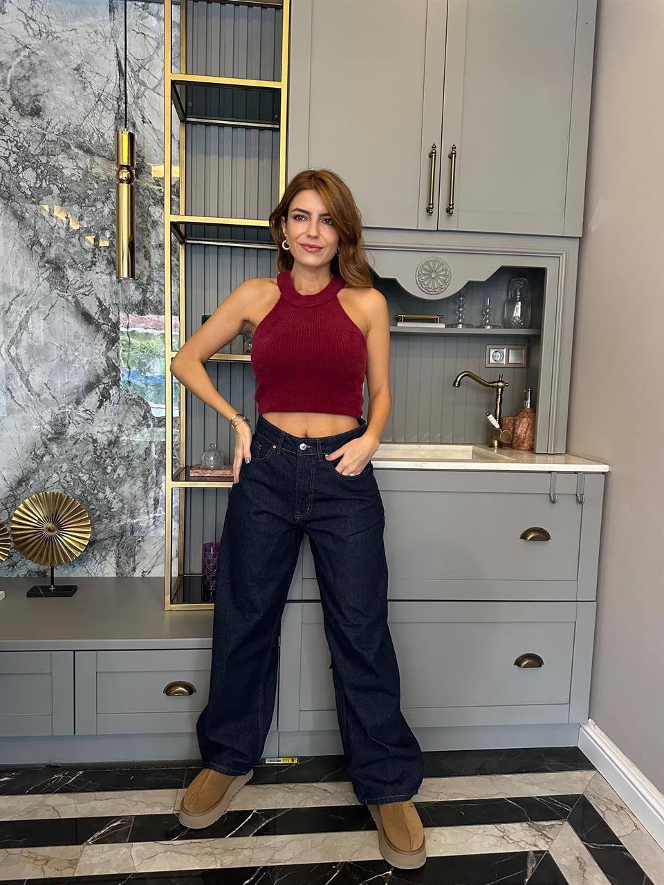 Raw Yıkama Barrel Jean