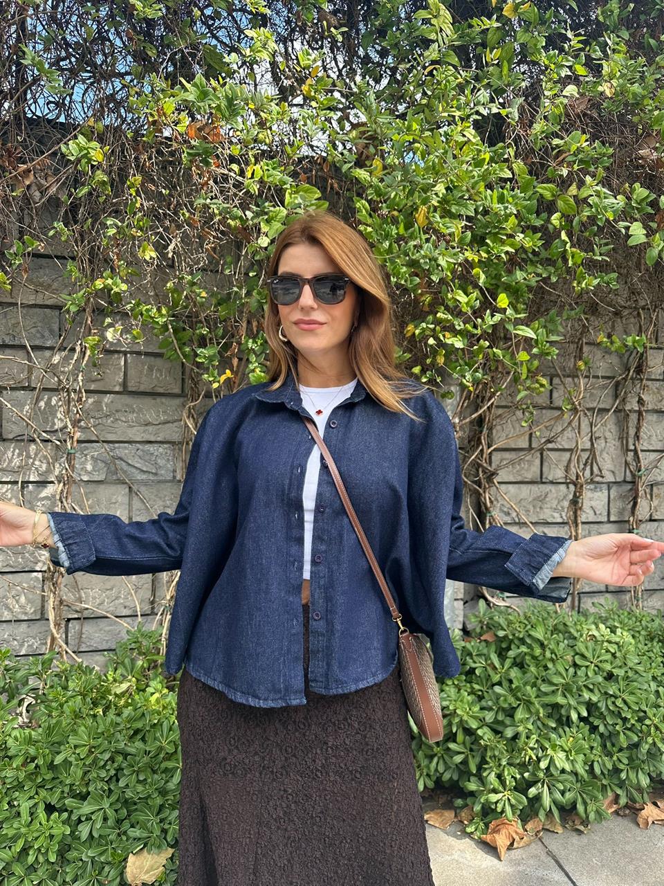 Raw Yıkamalı Panço Kot Gömlek