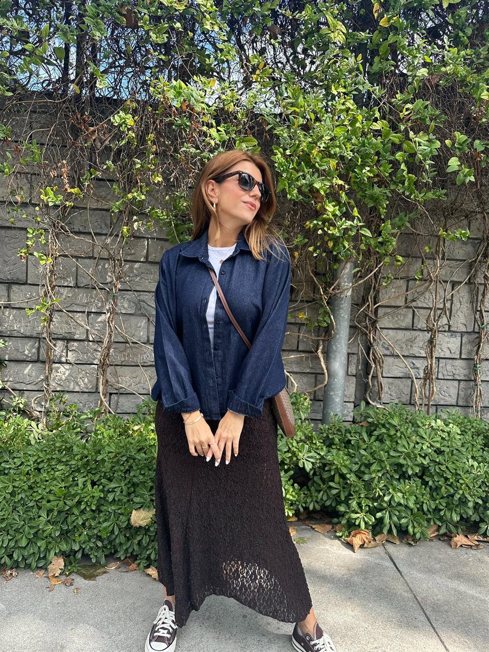 Raw Yıkamalı Panço Kot Gömlek