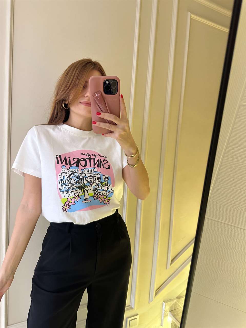 Santorini Baskılı Tişört