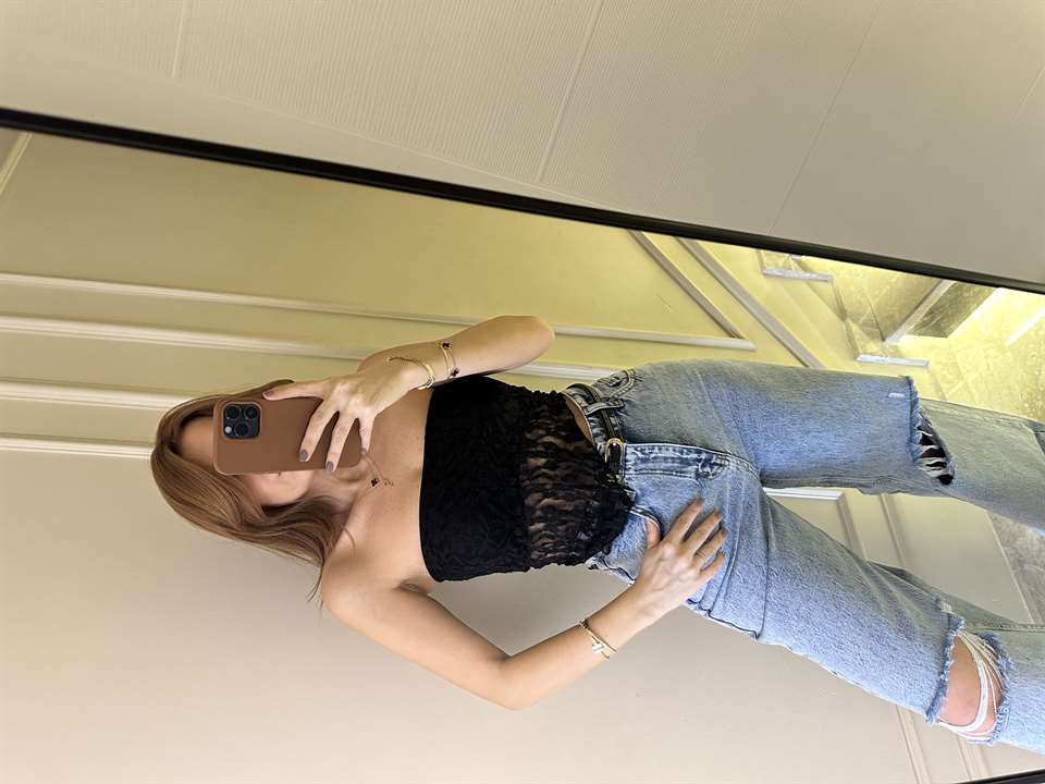 Siyah Asimetrik Gipeli Straplez Bluz