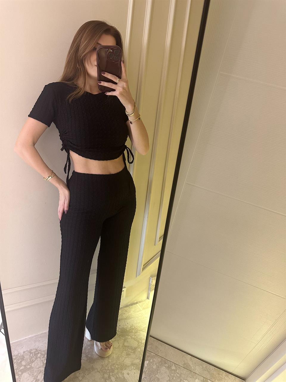 Siyah Büzgülü Bürümcük Takım