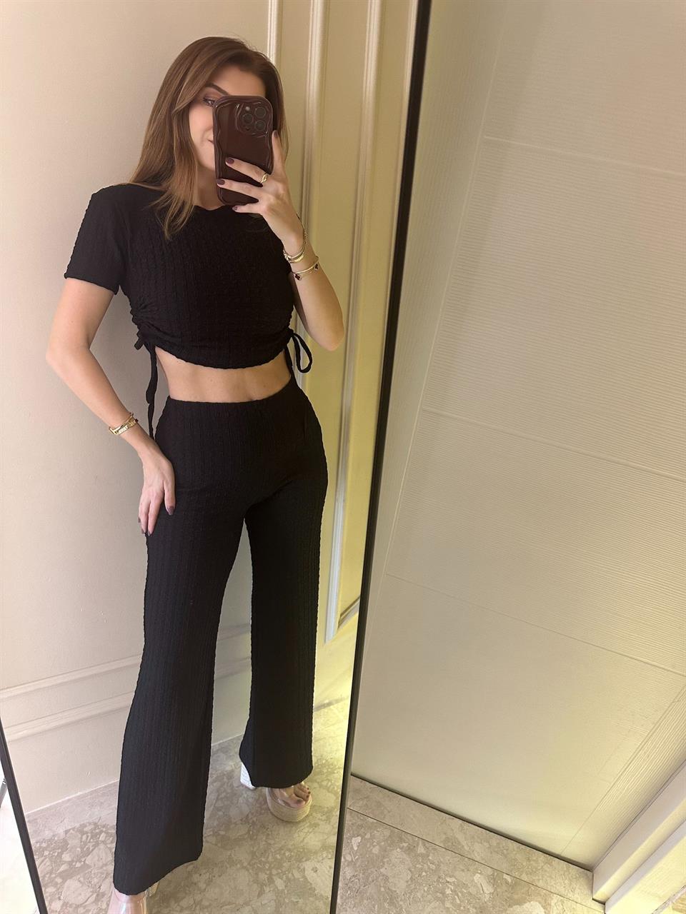 Siyah Büzgülü Bürümcük Takım