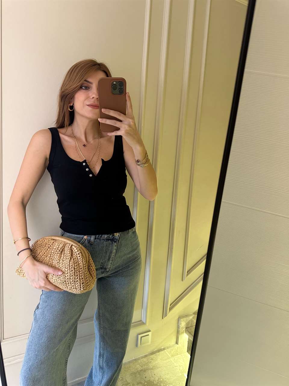 Siyah Çıtçıt Düğmeli Askılı Body