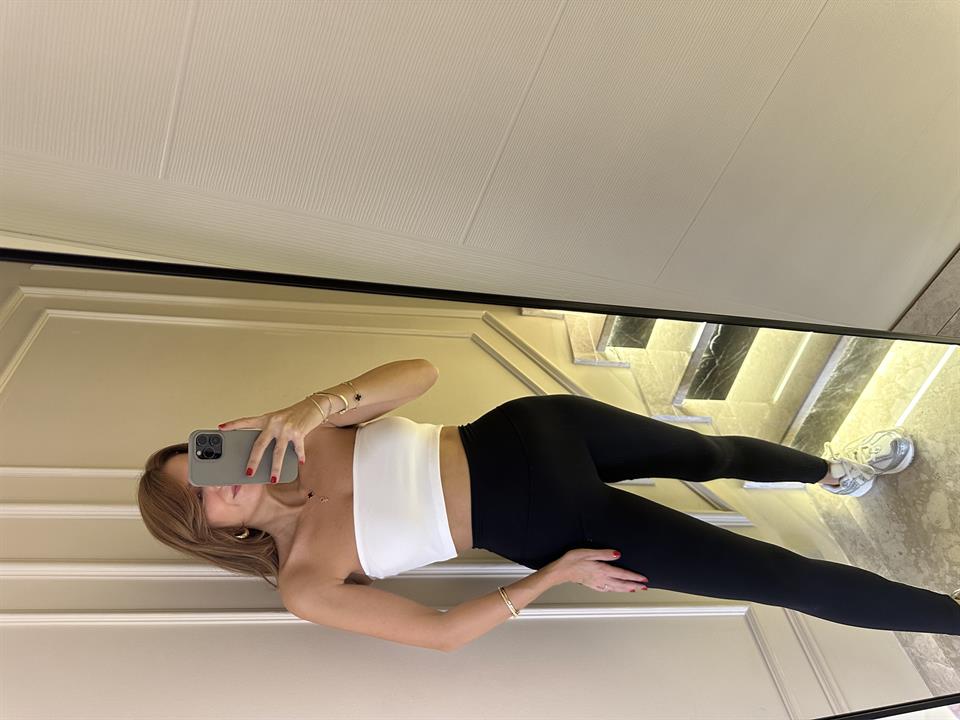 Siyah Pamuklu Nanofit Sporcu Tayt