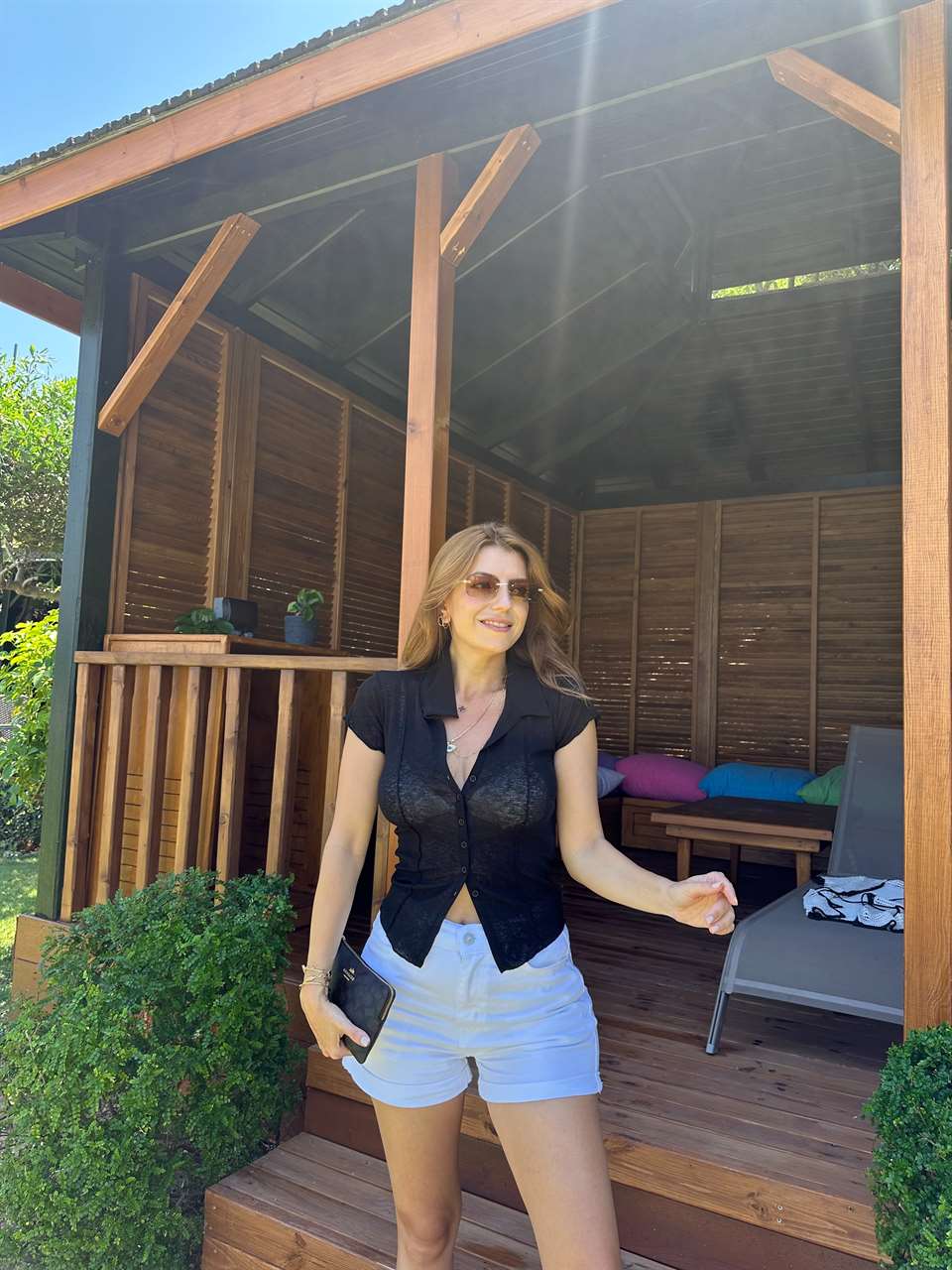 Siyah Polo Yaka Summer Gömlek
