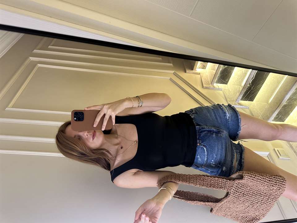 Siyah Sırt Açık Crop Body