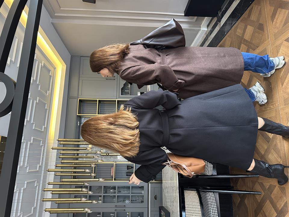 Siyah Uzun Kaşe Kaban