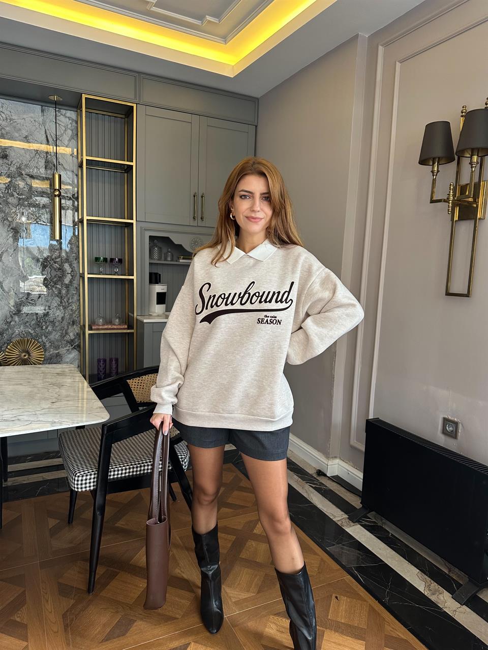Snowbound Polo Yaka Salaş Sweatshirt