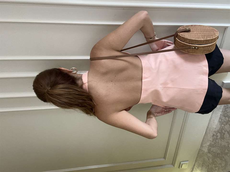 Somon Halter Yaka Düğmeli Keten Yelek