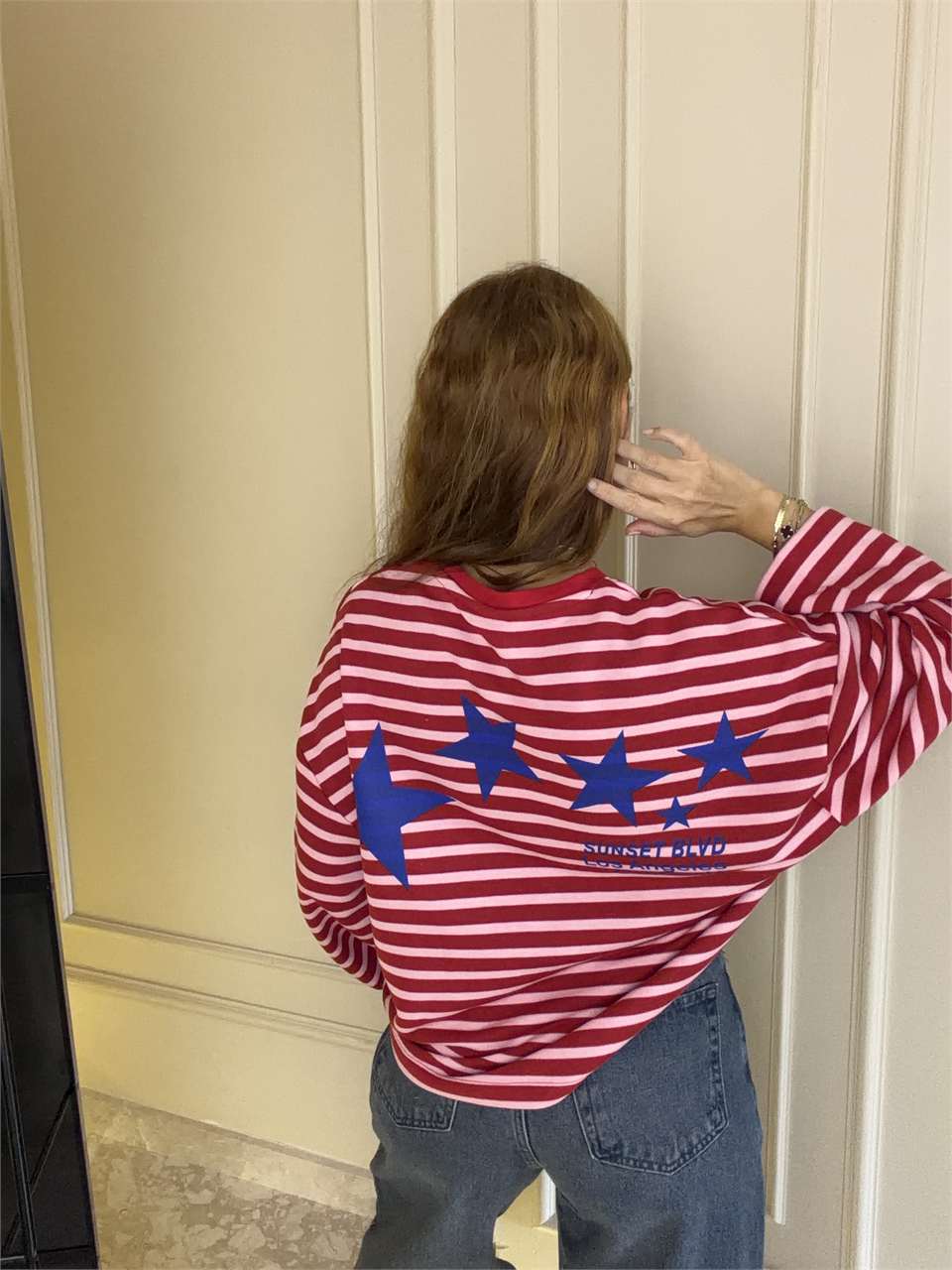 Sunset Blvd Ön Arka Baskılı Sweatshirt - KırmızıPembe