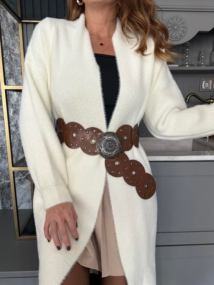 Taba Zımbalı Deri Kemer