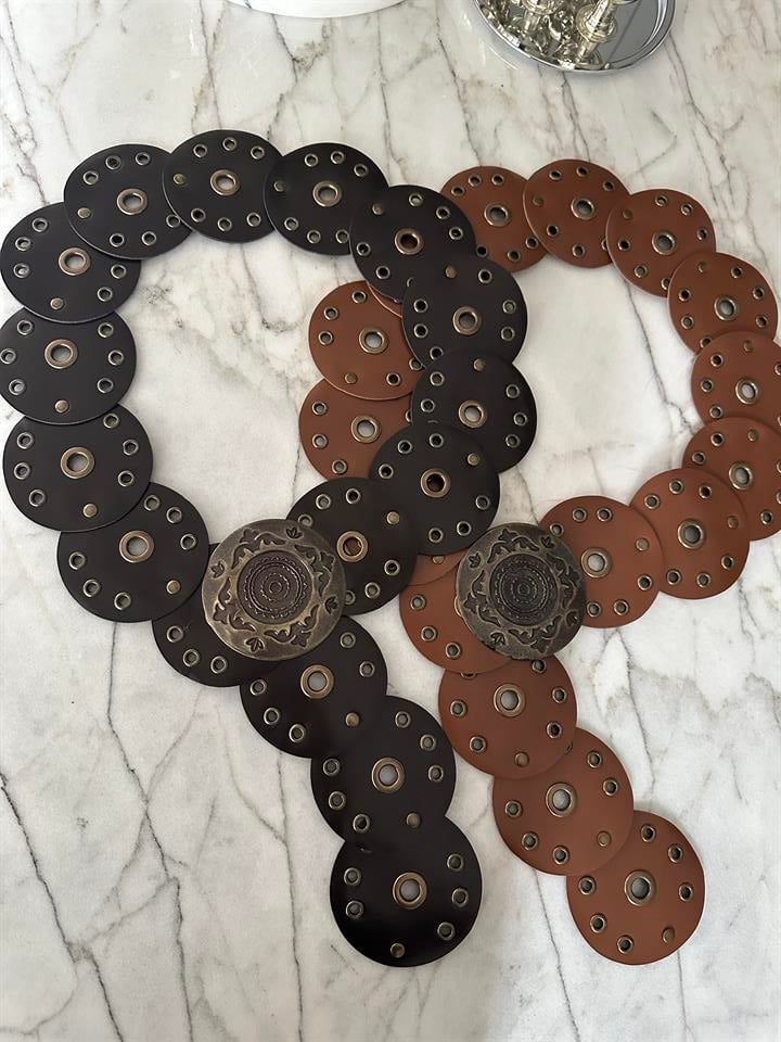 Taba Zımbalı Deri Kemer