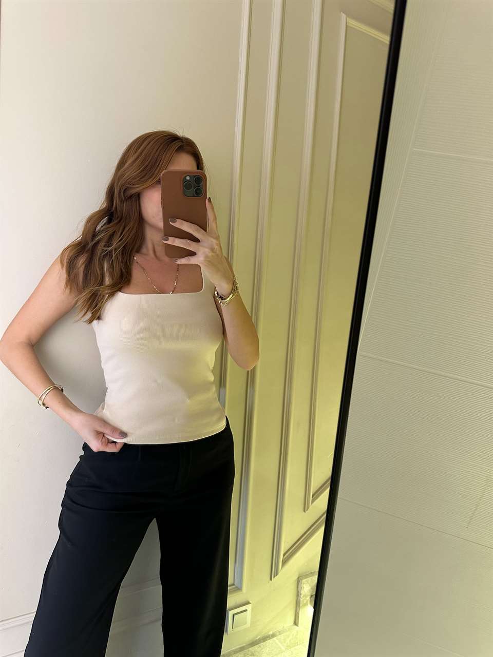 Ten Rengi Çift Kat Pamuk Askılı Atlet