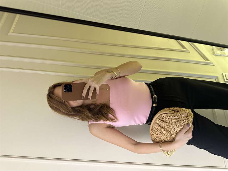 Toz Pembe Çift Kat Pamuk Askılı Atlet