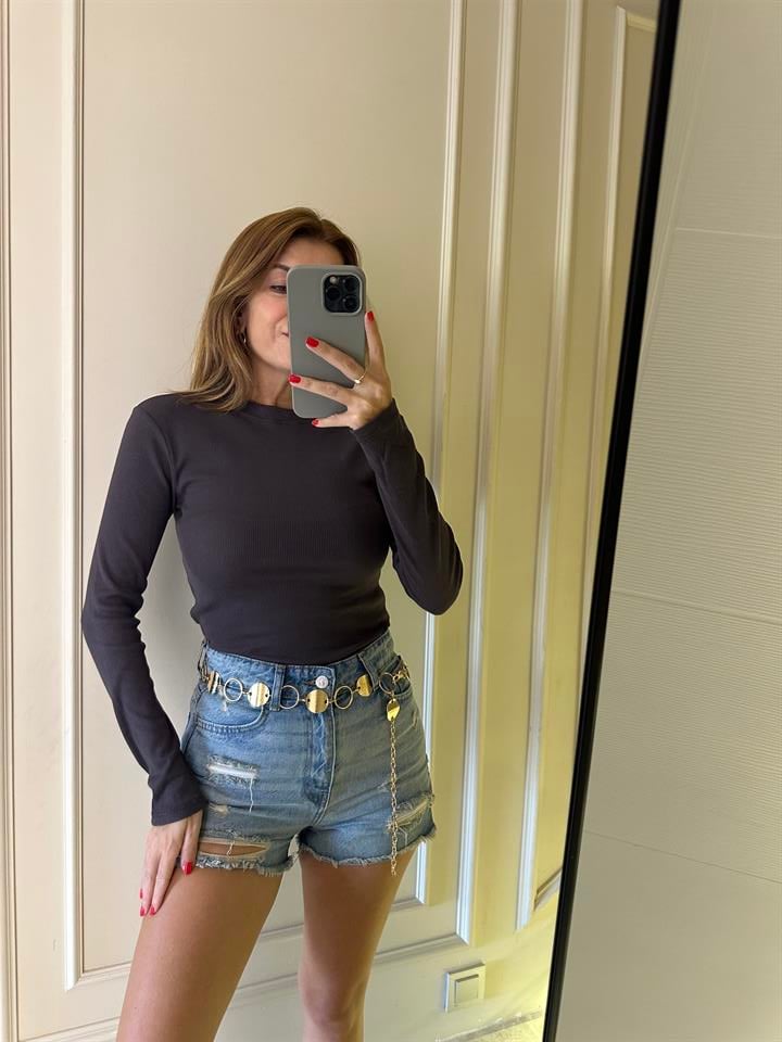 Vizon Fitilli Uzun Kol Bluz