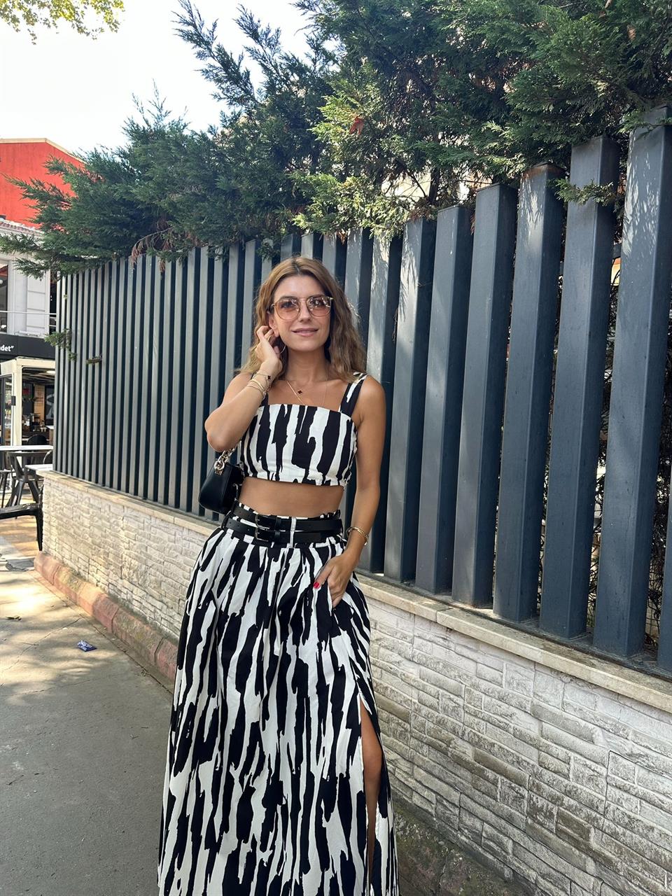 Yüksek Bel Etek Bluz Takım