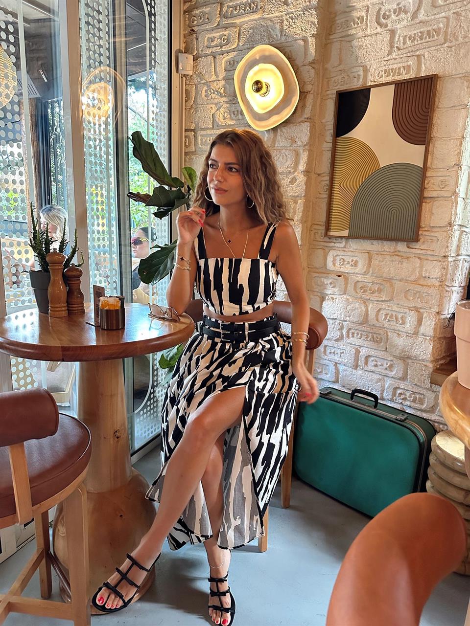 Yüksek Bel Etek Bluz Takım