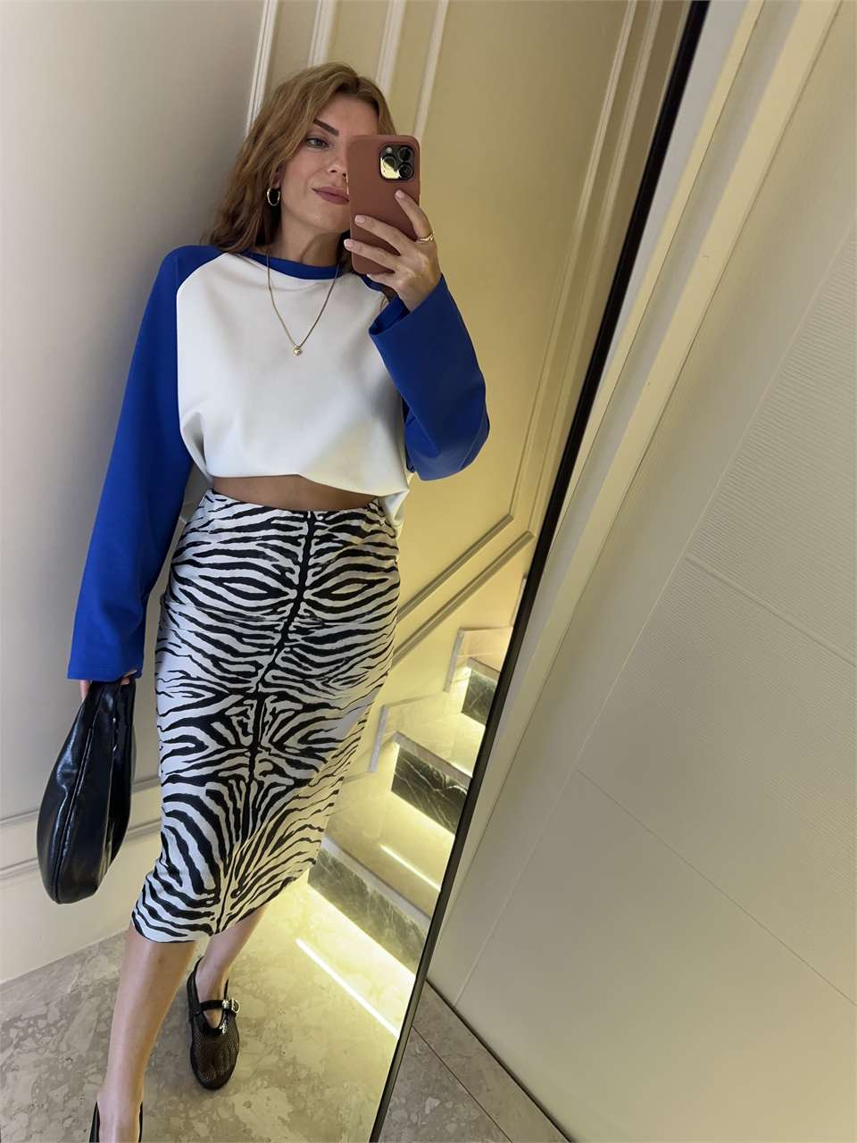 Zebra Desen Saten Kalem Etek