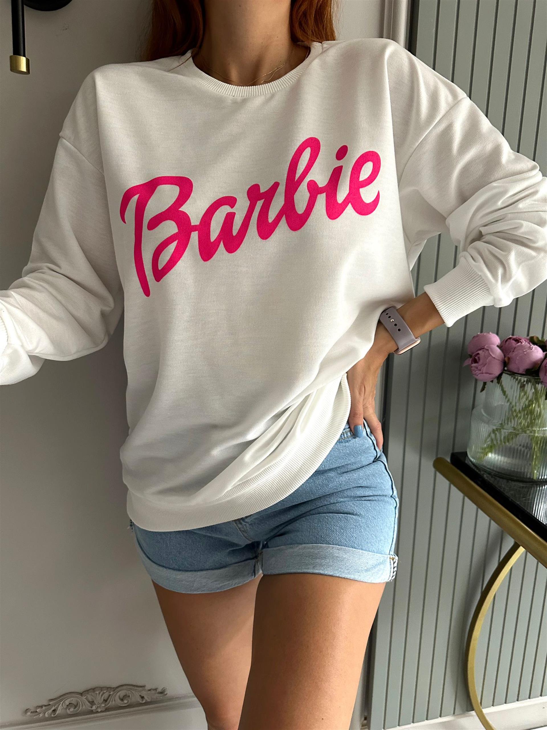 Beyaz İki İplik Barbie Sweat I Chamakh Butik Online Alışveriş
