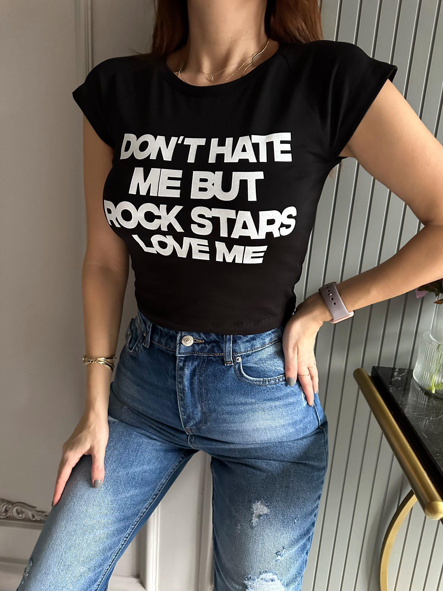 Siyah Love Me Kolsuz Tişört I Chamakh Butik Online Alışveriş