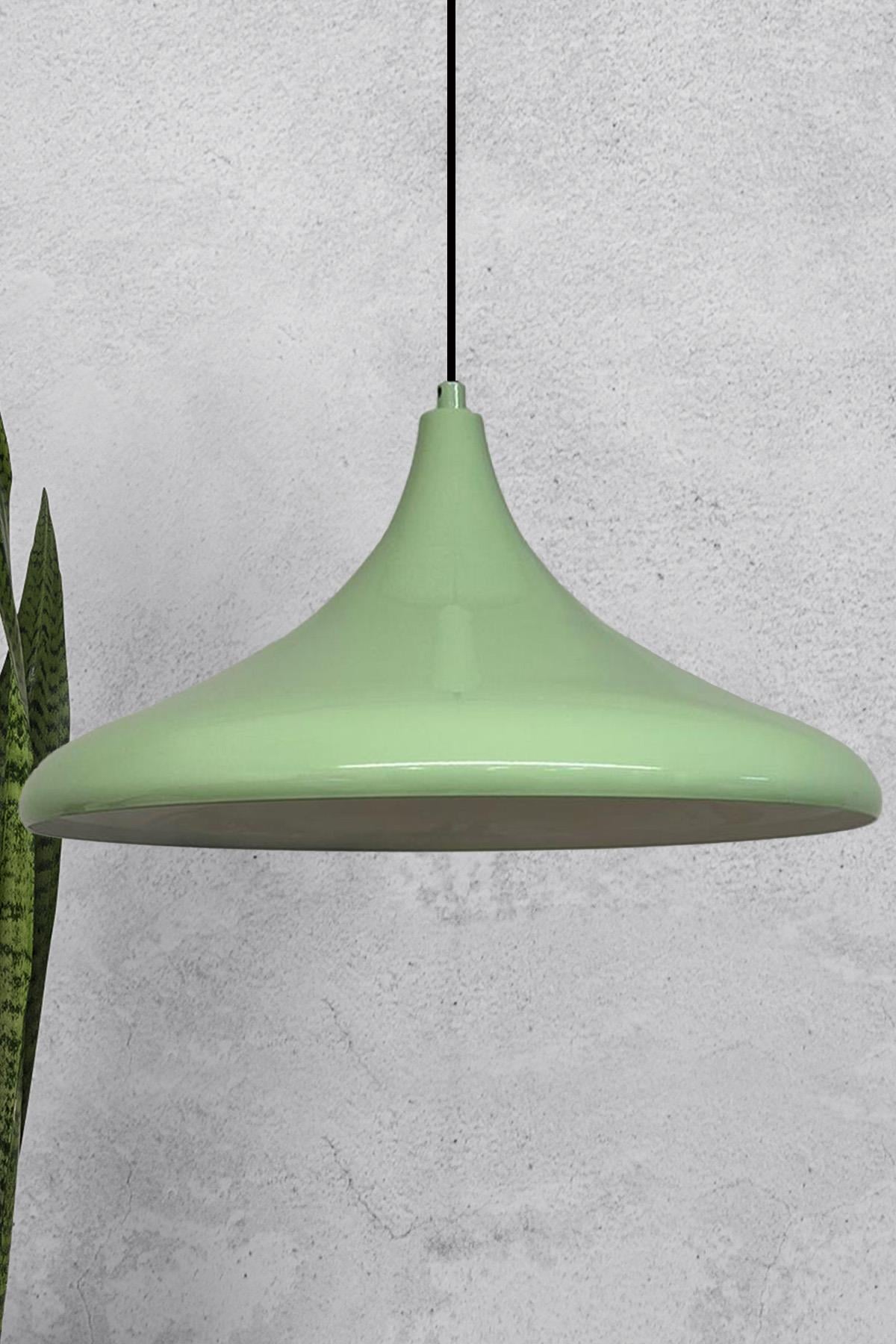 45 Cm Çaplı Champion Xl Mint Yeşili Avize Tekli Sarkıt Lamba Cafe Salon Genç Odası Avizeleri