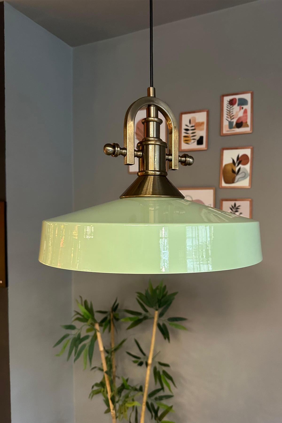 Açe Mint Tekli Gemici Eskitme Başlık Avize Retro Sarkıt Ofis Showroom Salon Mutfak Avizeleri