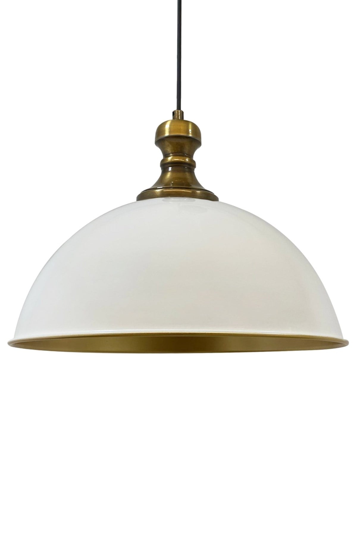 Bamyum Beyaz Pino Tekli Avize Gold Başlık Retro Sarkıt