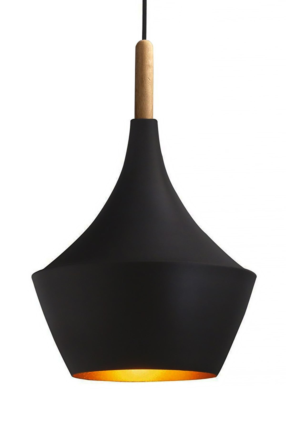 Bamyum Bombeli Siyah Sarkıt Ahşap Başlık Avize Sarkıt Lamba Salon Duvar Merdiven Oturma Odası Avize