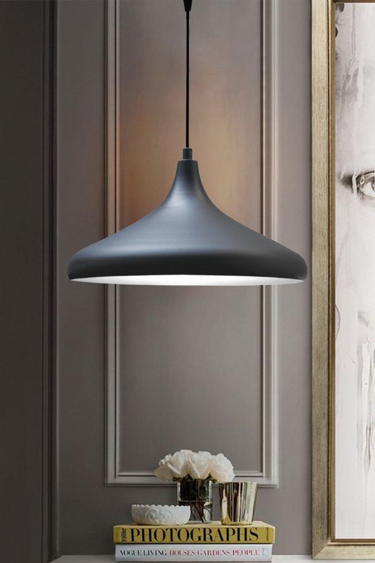 Bamyum Champion Siyah Avize - İç Renk Beyaz