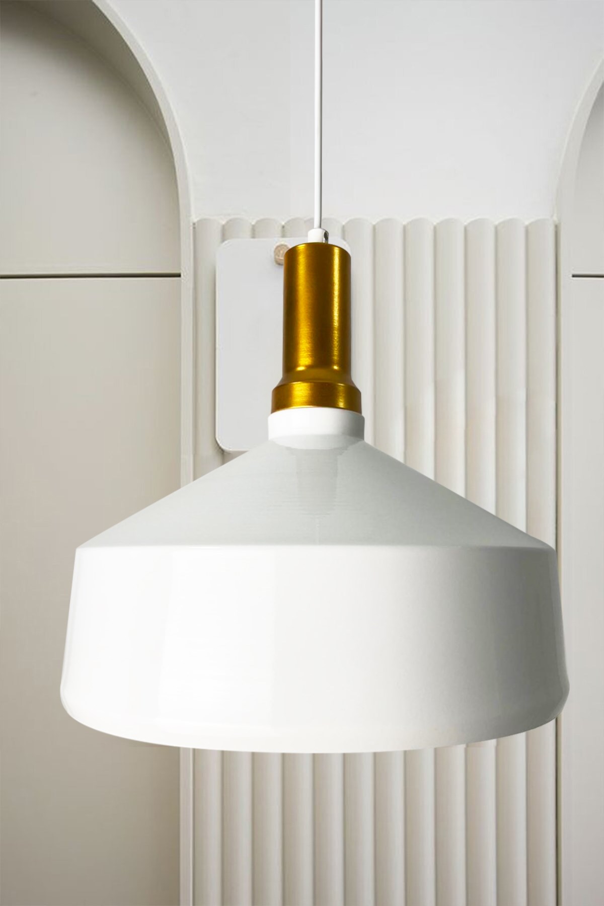 Bamyum Geniş Beyaz Avize