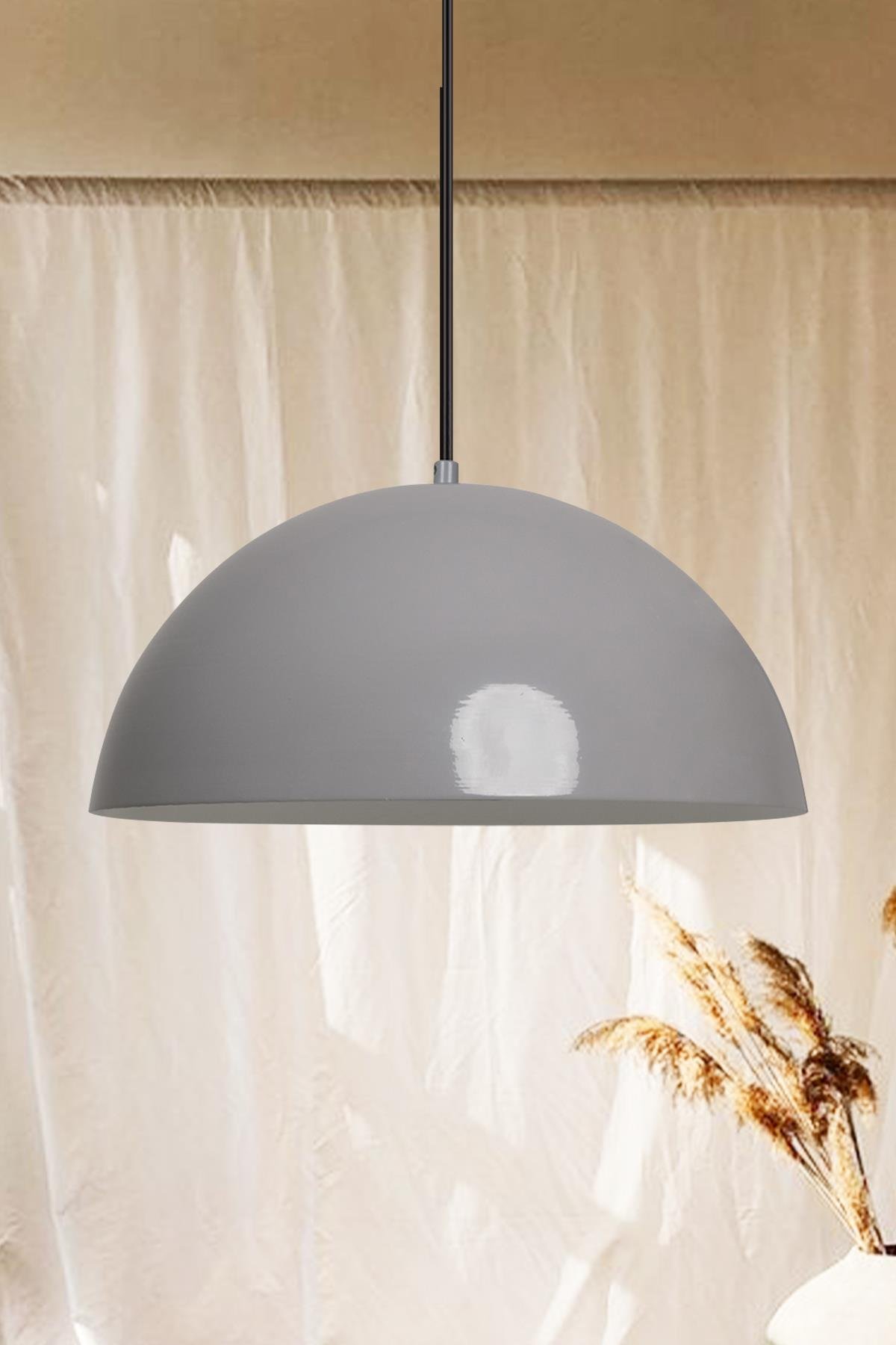 Bamyum Lipeo Gri Avize Tekli Sarkıt Salon Mutfak Otel Cafe Lamba Aydınlatma Kuaför Dükkan Mağaza