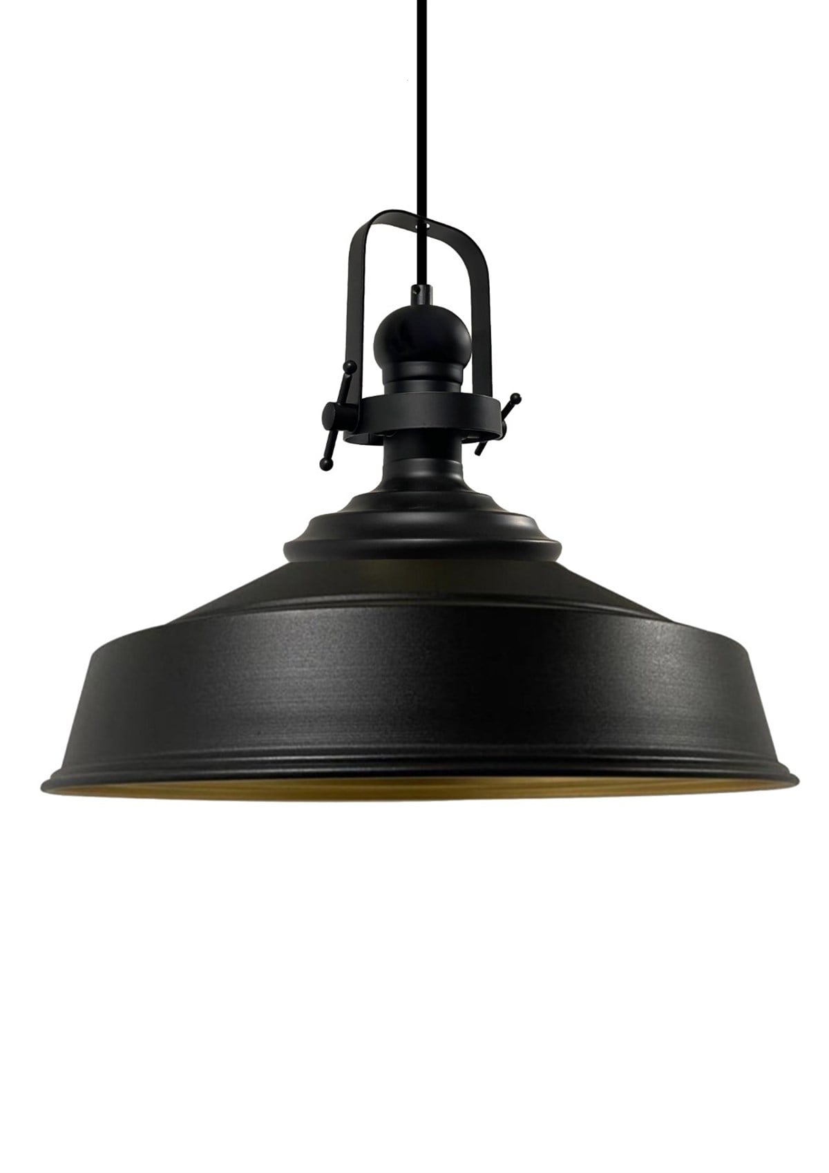 Bamyum Siyah Asaletli Tekli Avize Siyah Başlık Retro Sarkıt Lamba Restoran Cafe Salon Avizeleri