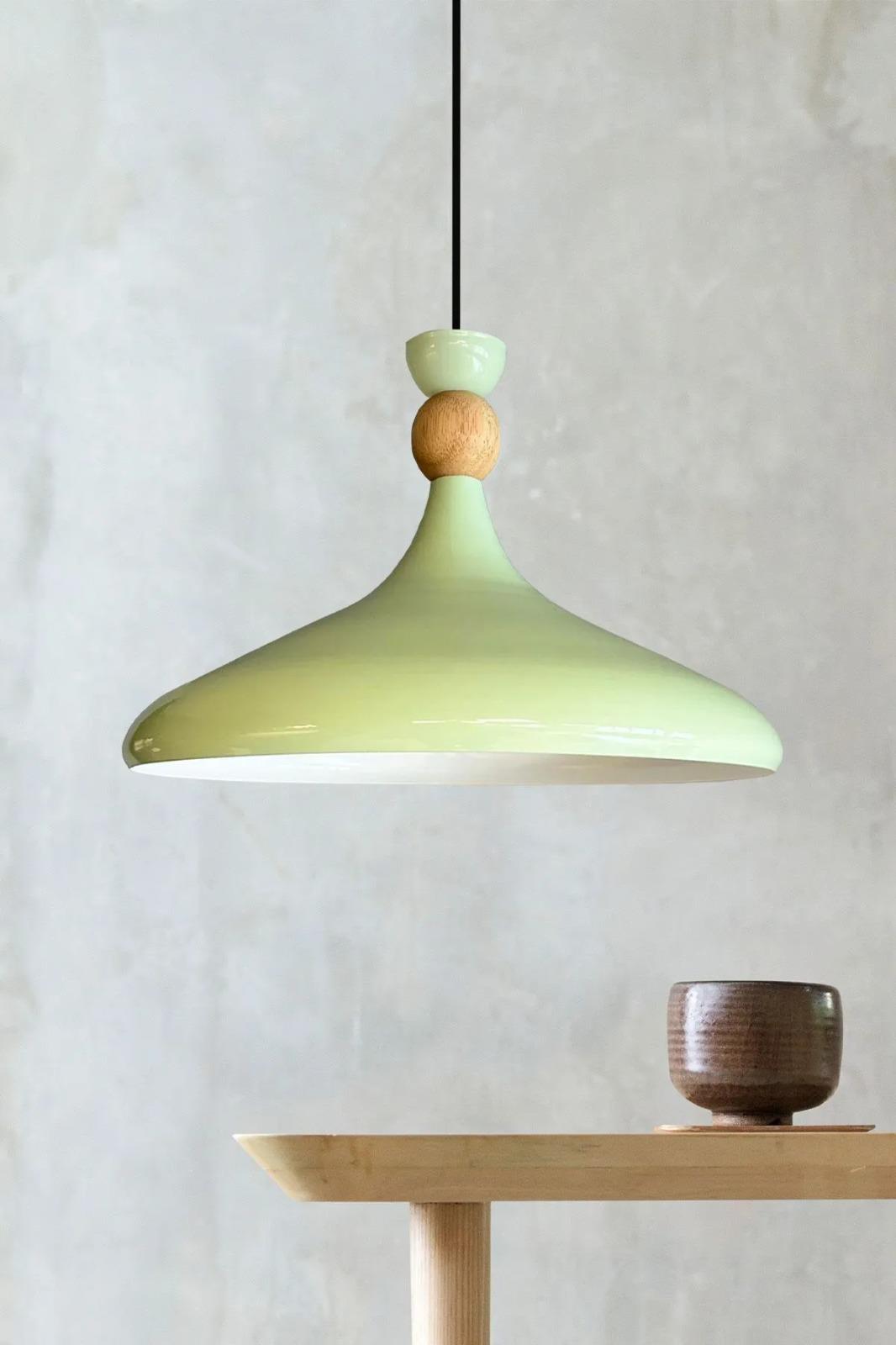 Champion Mint Ahşap Şapka Tekli Avize Sarkıt Salon Mutfak Cafe Butik Lamba Aydınlatma Avizeler