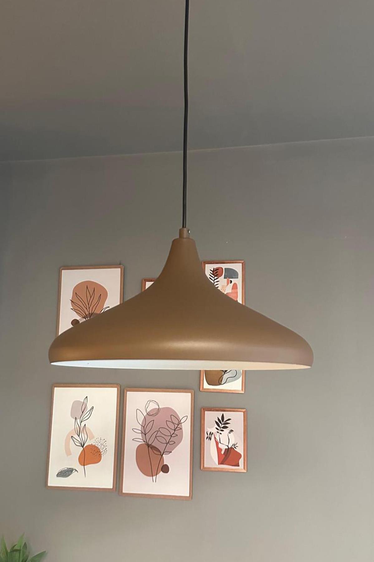 Champion Sütlü Kahve Tekli Avize Kafe Iç Mekan Salon Oturma Odası Mutfak Yatak Odası Sarkıt Modeli