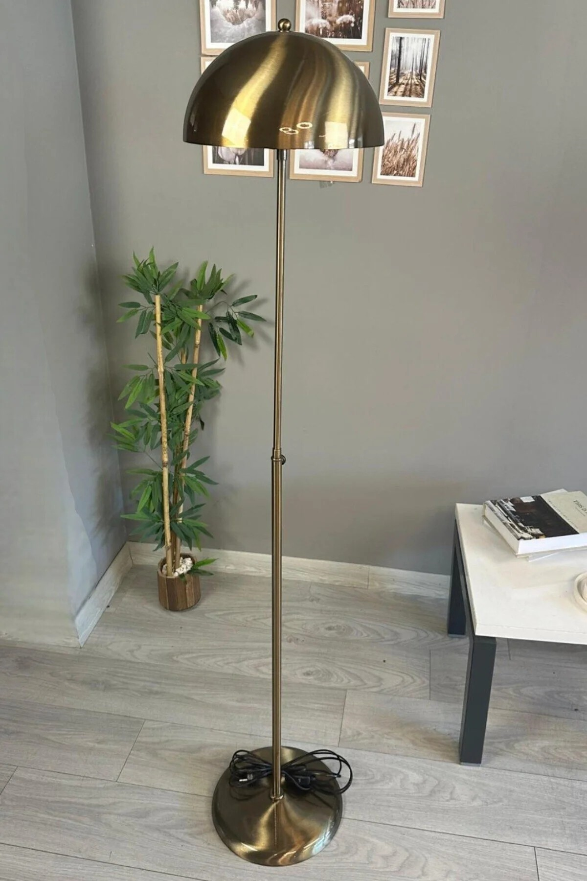 Eskitme Lambader Modern Dekoratif Metal Oturma Odası Çalışma Odası Zemin Lambası 170 Cm Kablo