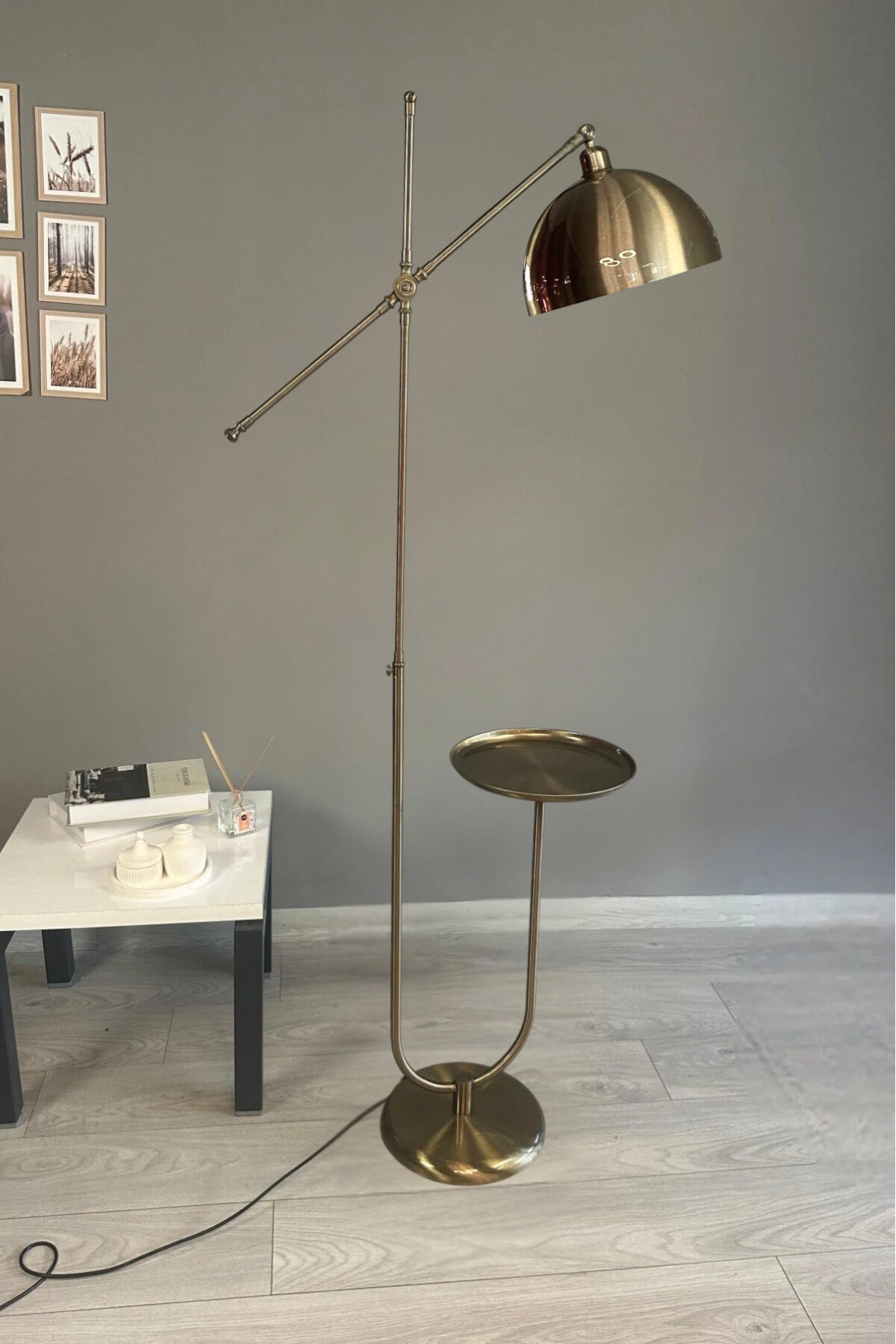 Eskitme Renk Lambader U Tepsili Makas Gövde Modern Dekoratif Metal Oturma Odası Çalışma Odası
