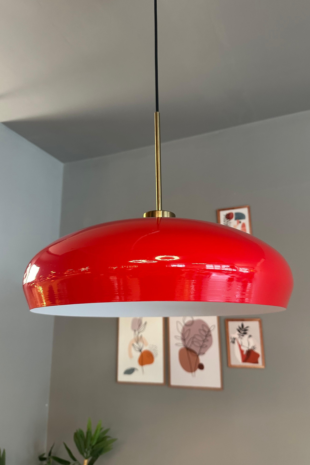 Estrela Kırmızı Tekli Avize İnce Eskitme Başlık Iç Mekan Aydınlatma Dekoratif Mutfak Cafe Salon