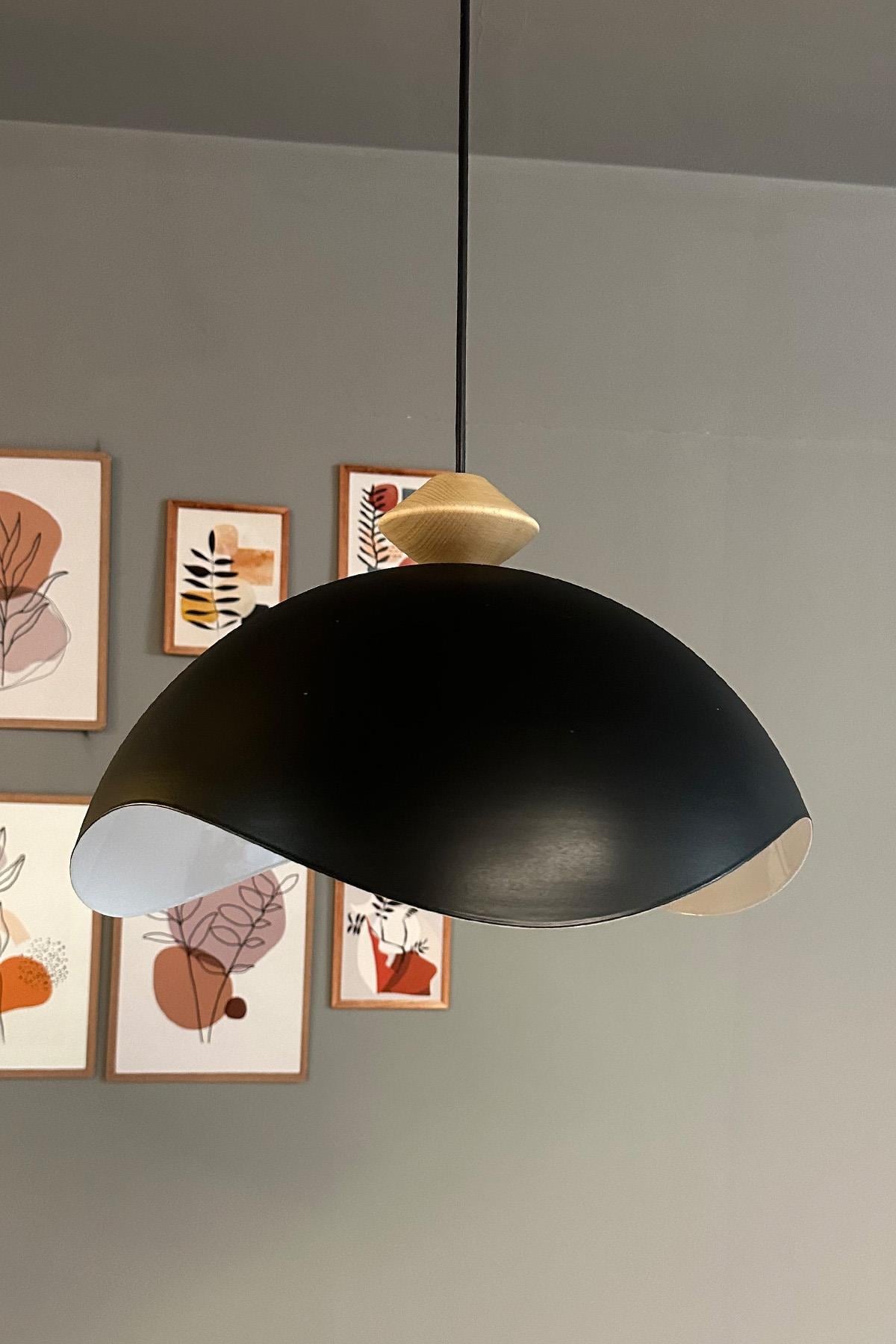 Luna Siyah Tekli Avize Q Kafa Başlık Sarkıt Lamba Restoran Salon Aydınlatma