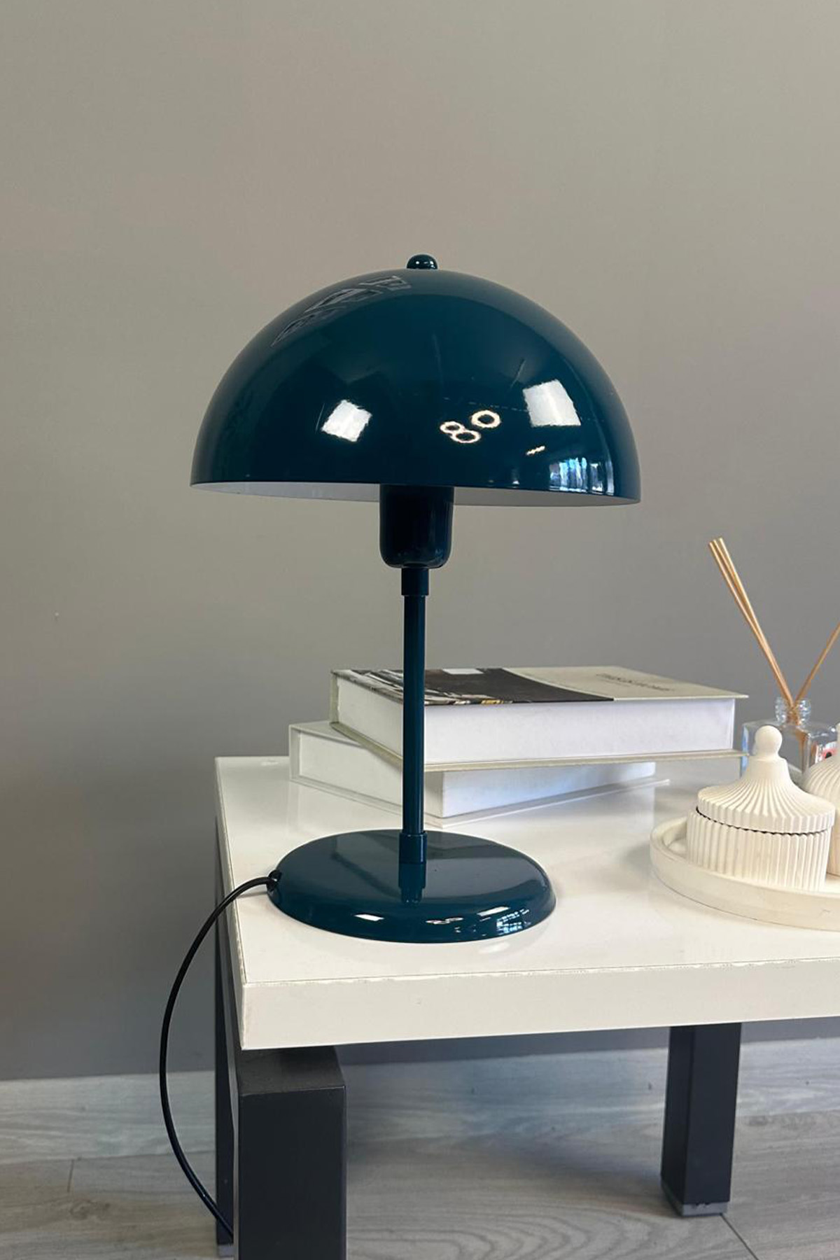 Mantar Masa Lambası Deniz Yeşili Modern Metal Masa Aydınlatma Modelleri Çalışma Lambası Abajur