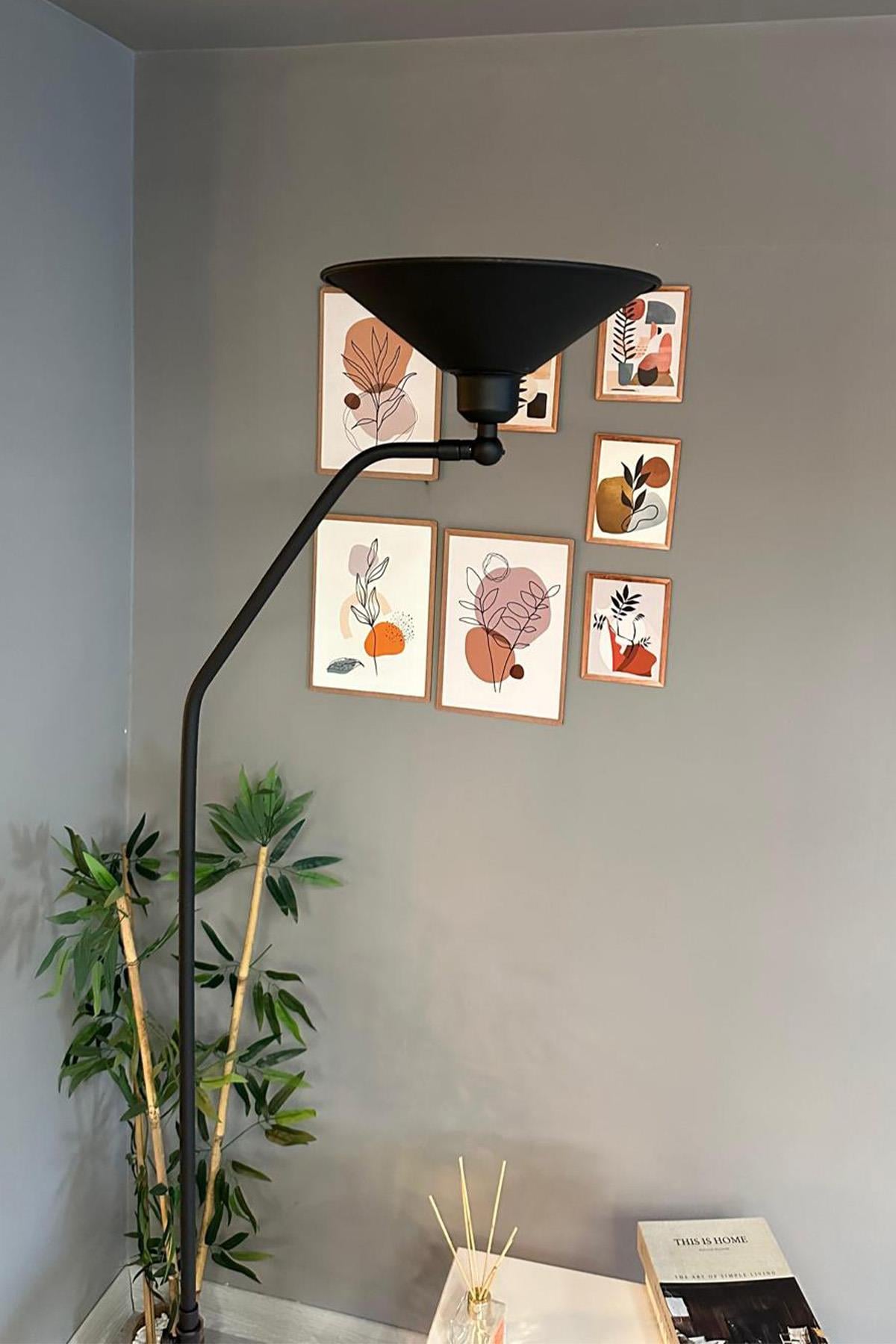 Siyah Lambader Hareketli Başlık Modern Dekoratif Metal Salon Oturma Odası Çalışma Odası Lambası